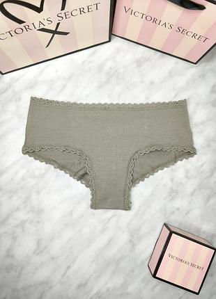 Бавовняні трусики cheeky з мереживною обробкою. victoria's secret. оригінал 🇺🇸