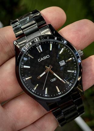 Casio mtp-vd03d total black годинник люкс якість касіо касио•часы наручний•old money подарунок