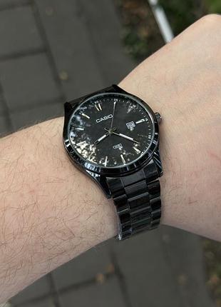 Casio mtp-vd03d total black годинник люкс якість касіо касио•часы наручний•old money подарунок