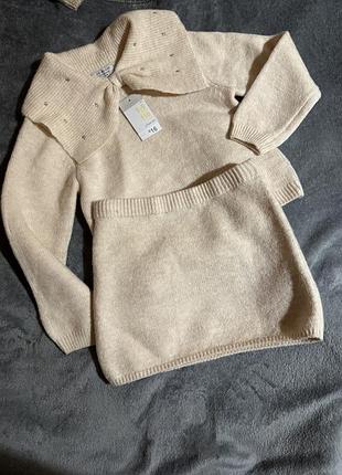 Новий теплий костюм від primark, на 116 см, кофта і спідничка