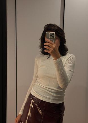 Біла водолазка zara з довгим рукавом s-m