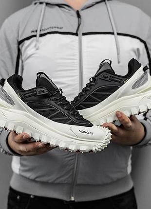 Білі кросівки унісекс moncler trailgrip gore-tex white black х монклер 42