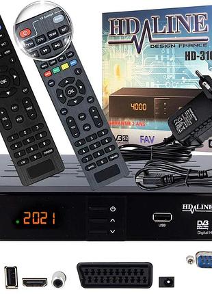 Спутниковый ресивер hd-line hd-310 s full hd 1080p dvb-s2 (hdmi, scart, 2xusb, pvr, diseqc)