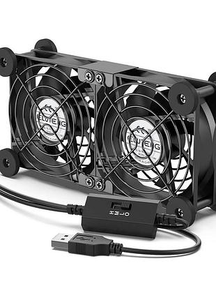 Подвійний usb вентилятор охолодження eluteng 80 мм (double row 80mm usb cooling fan) з перемикачем швидкості