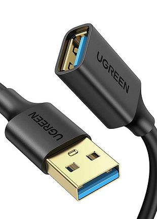 Удлинитель usb 3.0 ugreen (usb male - female) высокоскоростной кабель-удлинитель 5 гбит/с (черный)