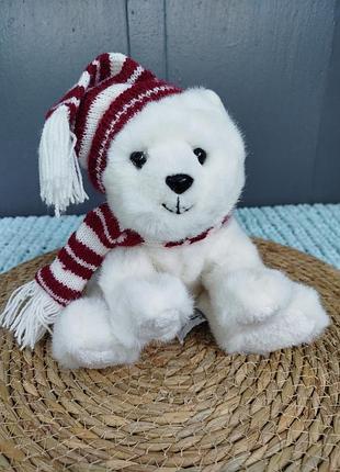 Винтажный коллекционный белый мишка russ berrie peppermint polar bear