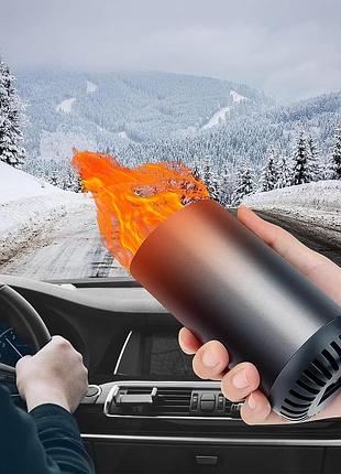 [уцентка] автомобильный вентилятор и обогреватель салона auto heater fan mj509b (12v) в подстаканник (без держателя), темно-серый