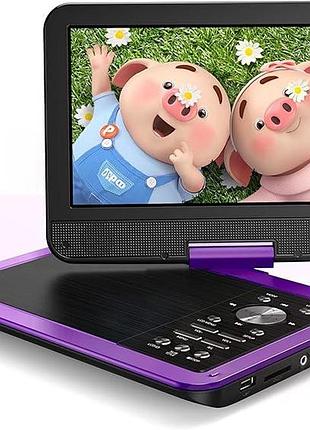 Портативний dvd та відеоплеєр yoton yd105 з поворотним екраном 10.5" (usb, sd, av-вхід/вихід, фіолетовий)