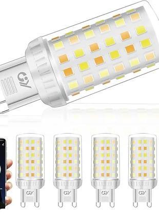 Набор умных led ламп gy bravotecno g9 4w wi-fi 440lm 2700k-6500k (5 шт.) — smart life споты для люстр и бра с поддержкой alexa