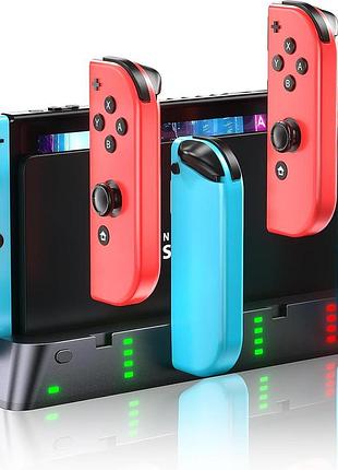 Зарядная станция для контроллеров joy-con nintendo switch / switch oled wenocally hw-s0011 (на 4 геймпада, usb-подключение
