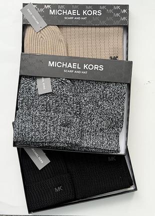 Michael kors scarf & hat set  подарунковий набір з в’язаної шапки та шарфа.