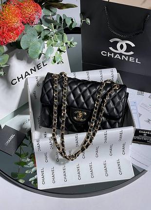 Chanel 2.55 black/gold (люкс)