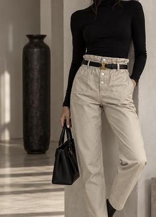 Denim шикарні комфортні брюки джинси на ґудзиках