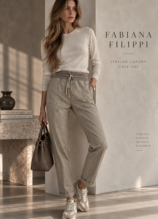 Fabiana filippi люксові італійські брюки льон на кулісці