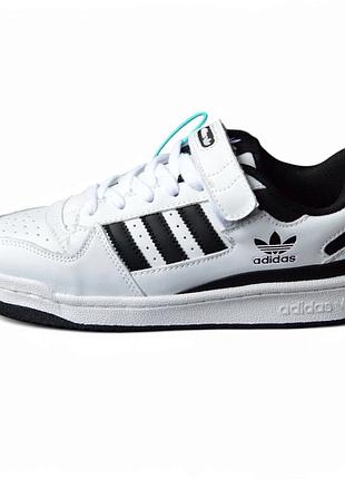 Adidas forum low white black білі з чорним 42