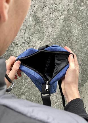 Сумка через плечо спорт the north face, борсетка tnf синий меланж 4