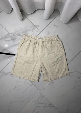 Чоловічі лляні шорти zara (розмір m)