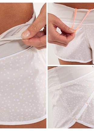 Бігові шорти lululemon run: speed short (petit dot dune / white) — розмір 2. 4