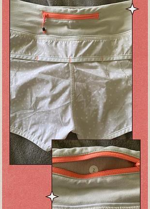 Бігові шорти lululemon run: speed short (petit dot dune / white) — розмір 2. 8