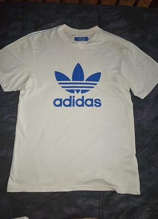 Футболка adidas бавовняна біла з логотипом 909