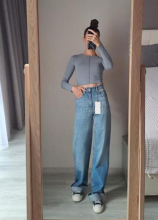Джинсы wide leg zara зара,маломерят 34,36,38,40