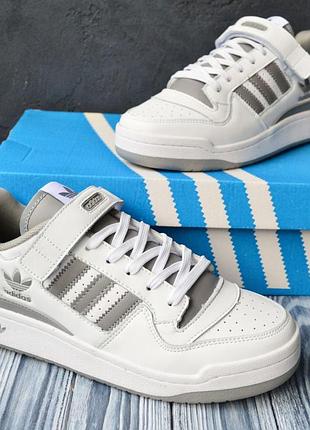 Adidas forum low white gray 44