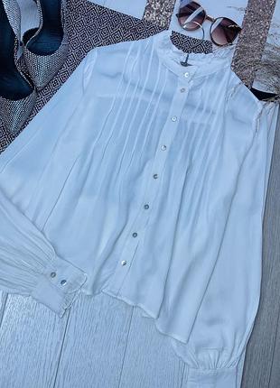 Біла сорочка mango xs oversize пряма сорочка вільного крою базова сорочка з обʼємними рукавами манго