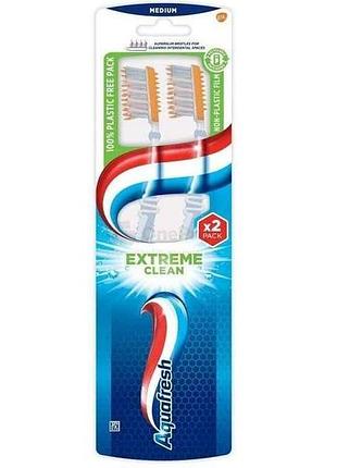Зубная щетка 2шт extreme clean (11 в подарок) тм aquafresh