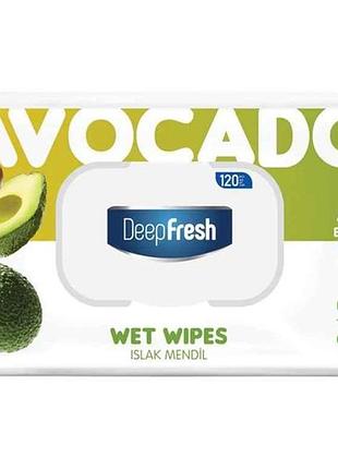 Влажные салфетки 120шт green nature avocado (клапан) тм deep fresh