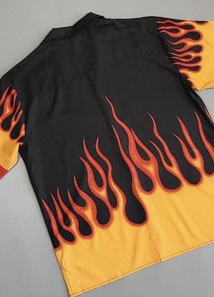 Гавайская рубашка tide bear, flame print