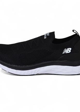 New balance black white чорні з білим мокасини 41