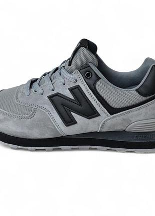New balance 574 gray black серые с черным 37