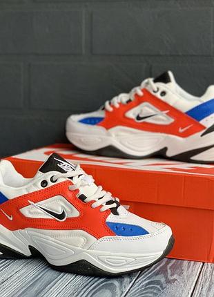 Nike m2k tekno белые с синим, красным