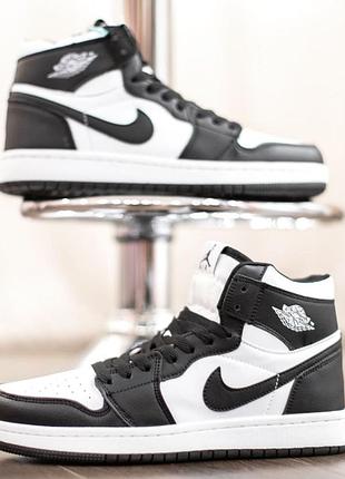 Nike air jordan 1 retro white black білі з чорним
