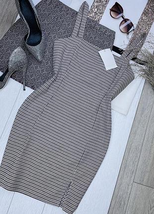 Нова осіння сукня pull&bear m коротке плаття футляр плаття в гусячу лапку
