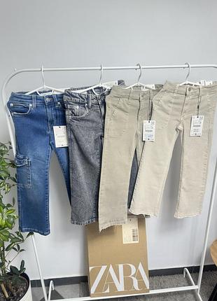 Джинси на утяжці пряма штанка карго zara