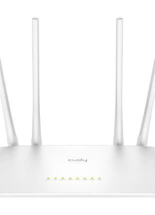 Бездротовий маршрутизатор cudy wr300s wi-fi n300 2.4 ггц до 300 мбіт/с, 5×10/100 мбіт/с, 4×5 dbi антени, ipv6