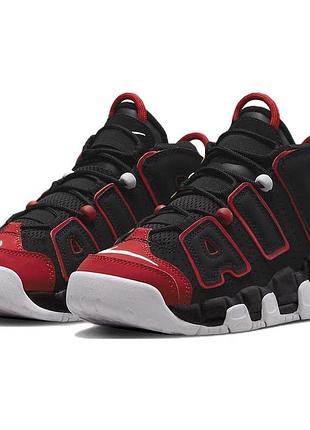 Nike кросівки nike air more uptempo gs red toe чорні/червоні/білі fb1344-001