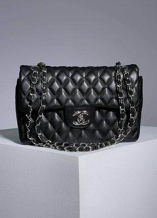 Сумочка chanel 2.55 black/silver