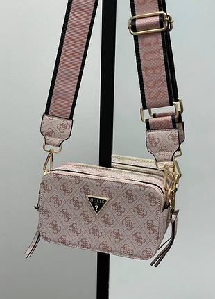 Сумка guess zippy snapshot pink