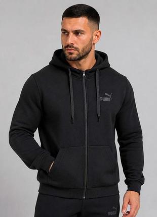 Чоловіча зимова зіп-худі puma у базовому мінімалістичному дизайні.