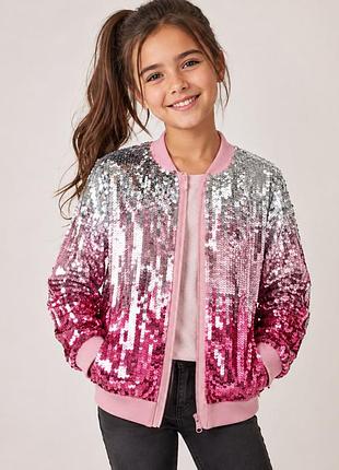 H&amp;m бомбер 9-10 лет ветровка кофта с пайетками