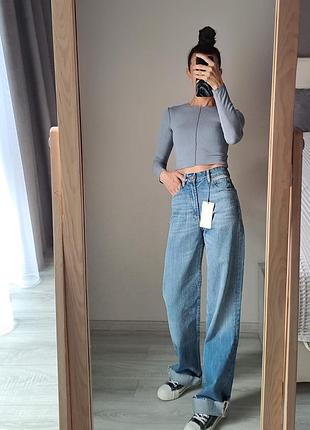 Джинсы wide leg zara зара,маломерят 34,36,38,40