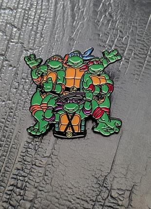 Металлический значок черепашки ниндзя teenage mutant ninja turtles tmnt hero брошка донателло микеланджело леонардо рафаэль черепахи мультик