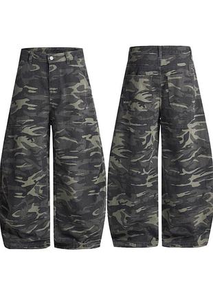 Джинсы оверсайз камуфляж wide leg y2k / джинсы камуфляжные широкие baggy hip-hop