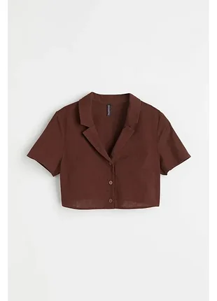 Укорочений топ h&amp;m льон