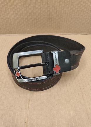 Мужской кожаный ремень dsquared2 (real leather, 120\4 см)