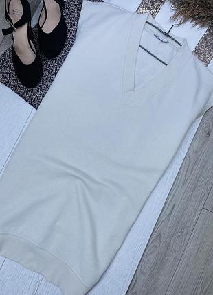 Осінній жилет zara s oversize бежевий жилет подовжений базовий жилет на флісі зара безрукавка