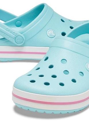 Сабо crocs crocband clog блакитний з рожевим / жіночі крокси