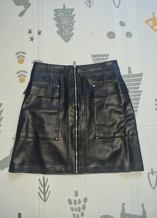 Юбка из эко кожи